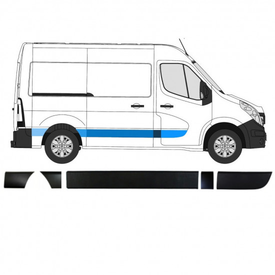 Set di modanature laterali per Opel Movano 2010-2021 / Destra / 14172