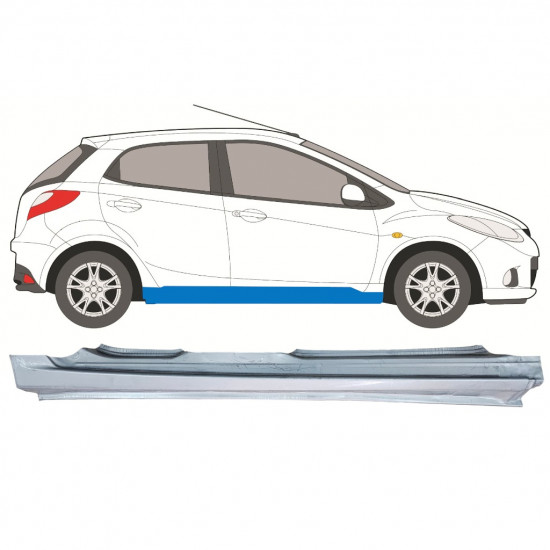 Sottoporta Lamiera Completo per Mazda 2 2007-2014 / Destra 12438