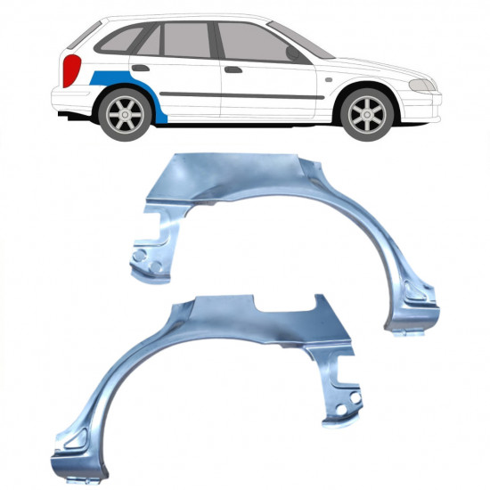 Pannello di riparazione parafango posteriore per Mazda 323F BJ 1998-2004 / Sinistra+Destra / Set 9166