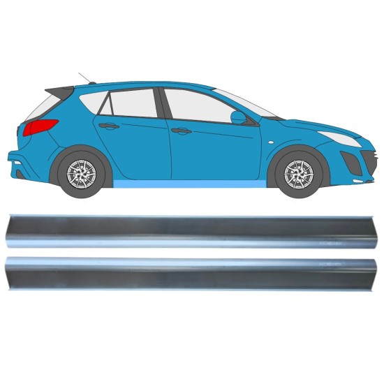 Pannello di riparazione sottoporta lamiera per Mazda 3 2009-2013 / Sinistra+Destra / Set 15013