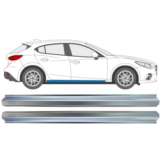 Pannello di riparazione sottoporta lamiera per Mazda 3 2013-2019 / Sinistra+Destra / Set 16345