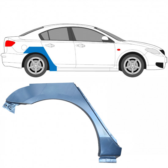 Pannello di riparazione parafango posteriore per Mazda 3 2003-2009 / Destra 8605