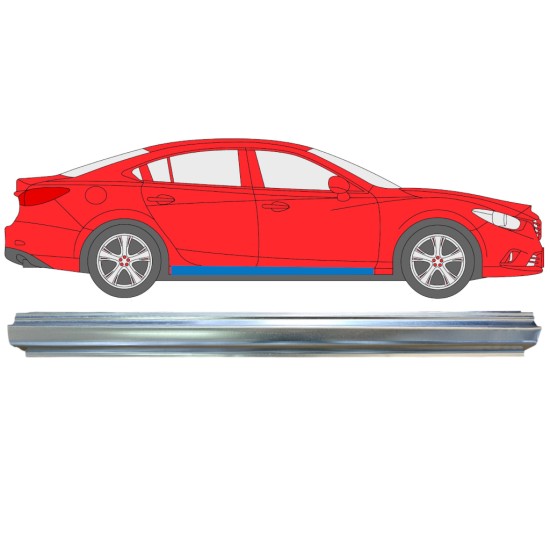 Pannello di riparazione sottoporta lamiera per Mazda 6 2012-2024 / Destra 16346