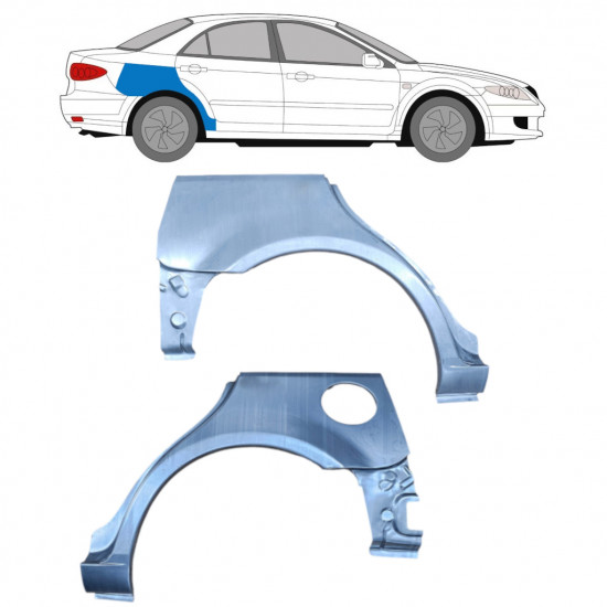 Pannello di riparazione parafango posteriore per Mazda 6 GG GY 2002-2007 / Sinistra+Destra / HATCHBACK / Set 9165