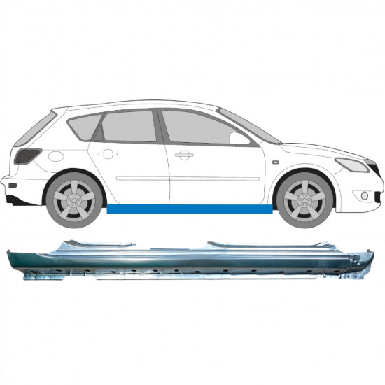 Sottoporta Lamiera Completo per Mazda 3 2003-2009 / Destra 6682