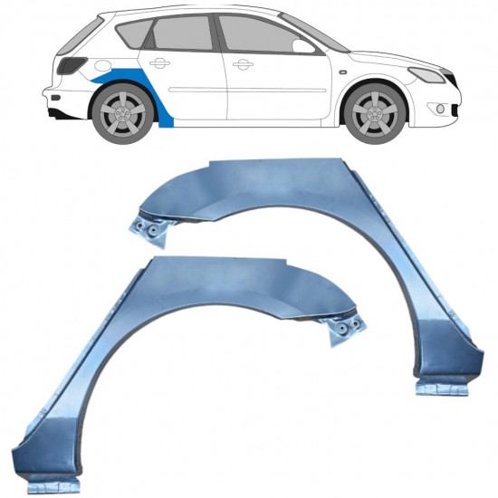 Pannello di riparazione parafango posteriore per Mazda 3 2003-2009 / Sinistra+Destra / Set 10528