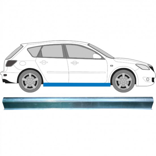 Pannello di riparazione sottoporta lamiera per Mazda 3 2003-2009 / Sinistra = Destra (simmetrico) 6318