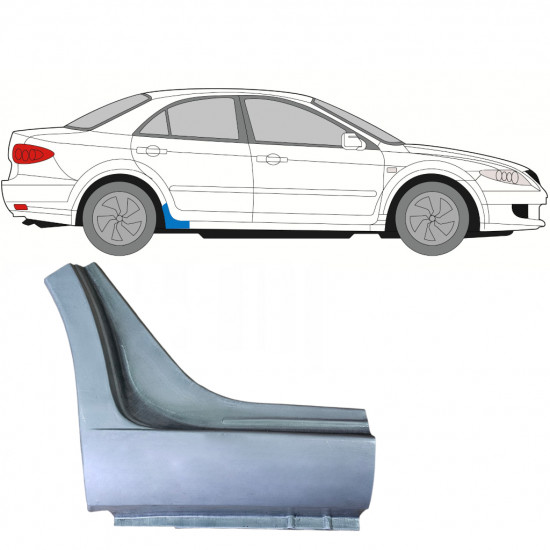 Pannello di riparazione sottoporta sotto la porta per Mazda 6 GG GY 2002-2007 / Destra 7977