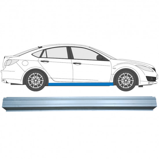 Pannello di riparazione sottoporta lamiera per Mazda 6 GG GY 2002-2007 / Sinistra = Destra (simmetrico) 6732