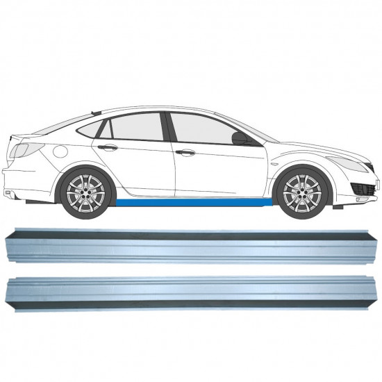 Pannello di riparazione sottoporta lamiera per Mazda 6 GG GY 2002-2007 / Sinistra = Destra (simmetrico) / Set 10495