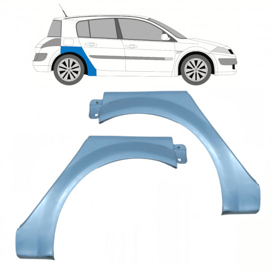 Pannello di riparazione parafango posteriore per Renault Megane II 2003-2012 / Sinistra+Destra / Set 10205