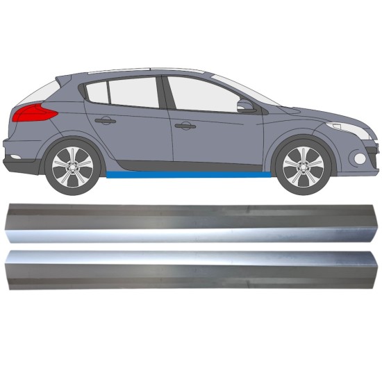 Pannello di riparazione sottoporta lamiera per Renault Megane III 2008-2016 / Sinistra+Destra / Set 16045