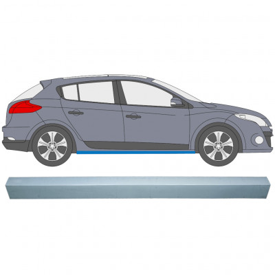Pannello di riparazione sottoporta lamiera per Renault Megane III 2008-2016 / Sinistra = Destra (simmetrico) 7205