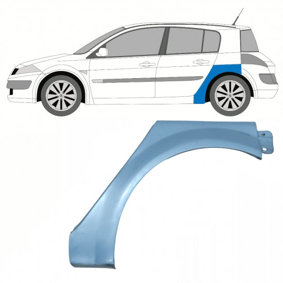 Pannello di riparazione parafango posteriore per Renault Megane II 2003-2012 / Sinistra 10204