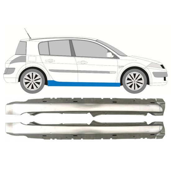 Sottoporta Lamiera Completo per Renault Megane II 2003-2012 / Sinistra+Destra / Set 9934