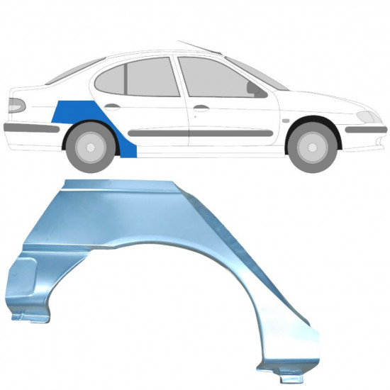 Pannello di riparazione parafango posteriore per Renault Megane I Scenic 1995-2003 / Destra 6962