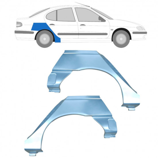 Pannello di riparazione parafango posteriore per Renault Megane I Scenic 1995-2003 / Sinistra+Destra / Set 10602