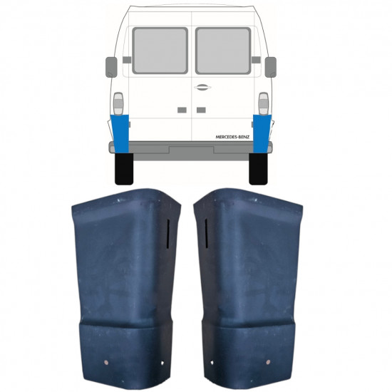 Lamiera di riparazione dell'angolo posteriore per Mercedes T1 207-410 1977-1995 / Sinistra+Destra / Set 10436