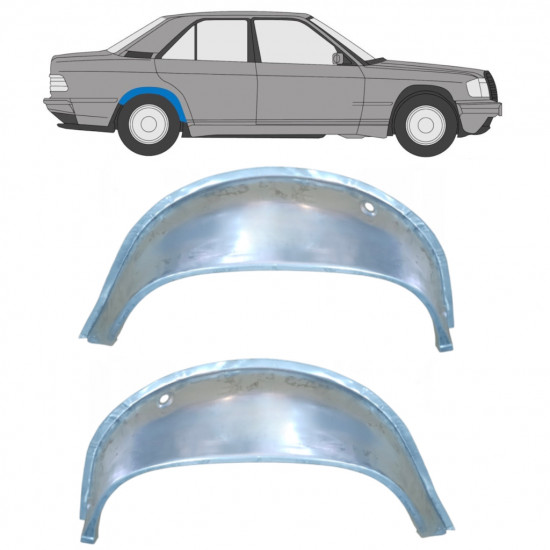 Pannello di riparazione arco ruota posteriore interno per Mercedes 190 W201 1982-1993 / Sinistra+Destra / Set 9837