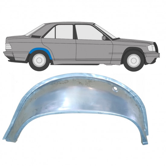 Pannello di riparazione arco ruota posteriore interno per Mercedes 190 W201 1982-1993 / Destra 7998