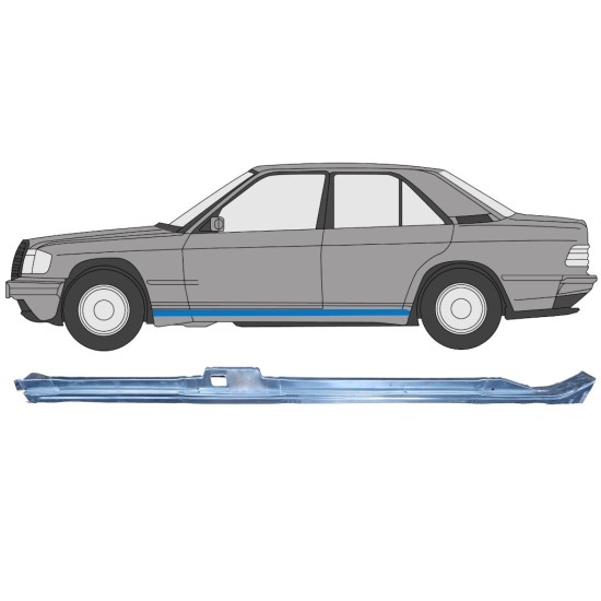 Pannello di riparazione sottoporta superiore per Mercedes 190 W201 1982-1993 / Sinistra 15128