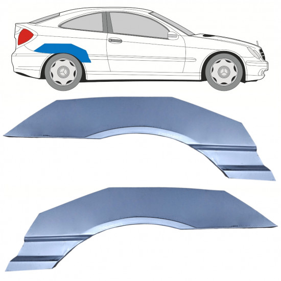 Pannello di riparazione parafango posteriore per Mercedes CL-Class 203 2000-2008 / Sinistra+Destra / Set 10592