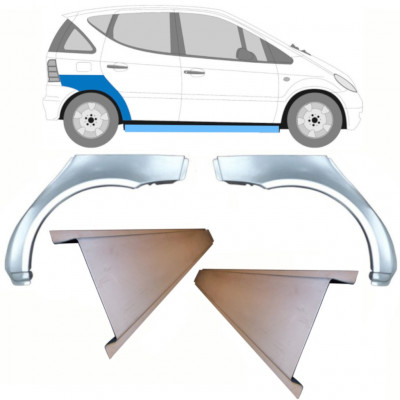 Pannello di riparazione sottoporta e parafango posteriore per Mercedes A-Class W168 1997-2004 / Destra / Set 8723
