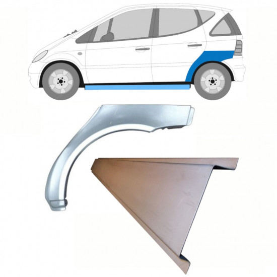 Pannello di riparazione sottoporta e parafango posteriore per Mercedes A-Class W168 1997-2004 / Sinistra / Set 8722