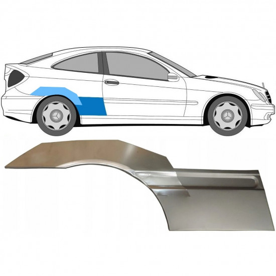 Pannello di riparazione parafango posteriore per Mercedes CL-Class 203 2000-2008 / Destra / Set 10007