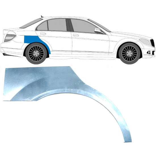Pannello di riparazione parafango posteriore per Mercedes C-Class W204 2007-2014 / Destra 5357