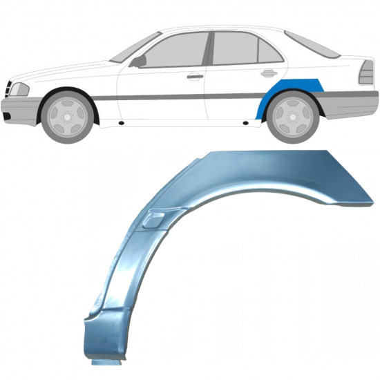 Pannello di riparazione parafango posteriore per Mercedes C-Class W202 1993-2001 / Sinistra 6716