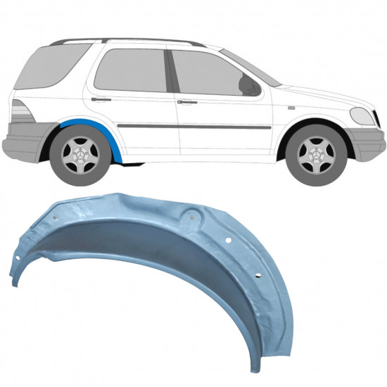 Pannello di riparazione arco ruota posteriore interno per Mercedes M-Class ML W163 1998-2005 / Destra 5144