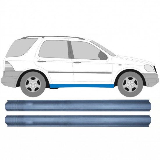 Pannello di riparazione sottoporta lamiera per Mercedes M-Class ML W163 1998-2005 / Sinistra = Destra (simmetrico) / Set 9517
