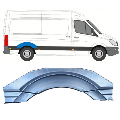 Pannello di riparazione parafango posteriore per Mercedes Sprinter 2006-2018 / Sinistra = Destra (simmetrico) 7410