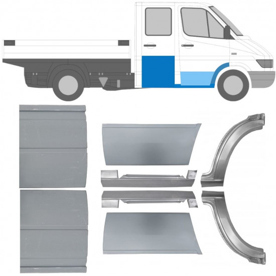 Set di pannelli di riparazione per Mercedes Sprinter 1995-2006 / Sinistra+Destra / 6751