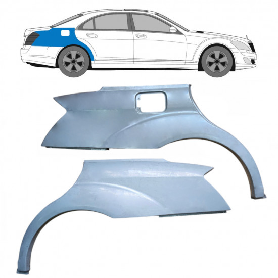 Pannello di riparazione parafango posteriore per Mercedes S-Class W221 2005-2013 / Sinistra+Destra / Set 10088