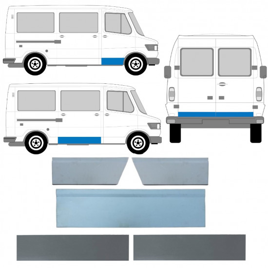 Lamierato riparazione porta per Mercedes T1 207-410 1977-1995 / Sinistra+Destra / Set 12633
