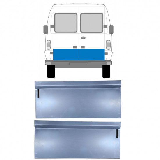 Pannello di riparazione porta posteriore esterno per Mercedes T1 207-410 1977-1995 / Sinistra+Destra / Set 9565