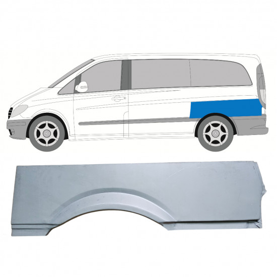 Pannello di riparazione parafango posteriore per Mercedes Vito W639 2003-2014 / Sinistra 8284