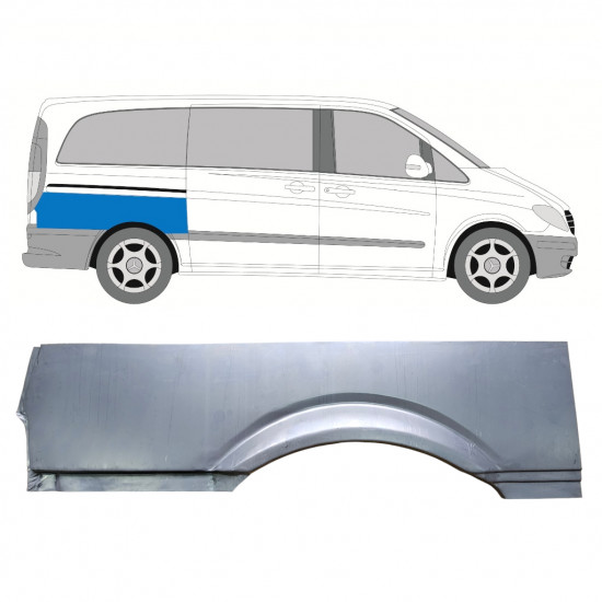 Pannello di riparazione parafango posteriore per Mercedes Vito W639 2003-2014 / Destra 8283