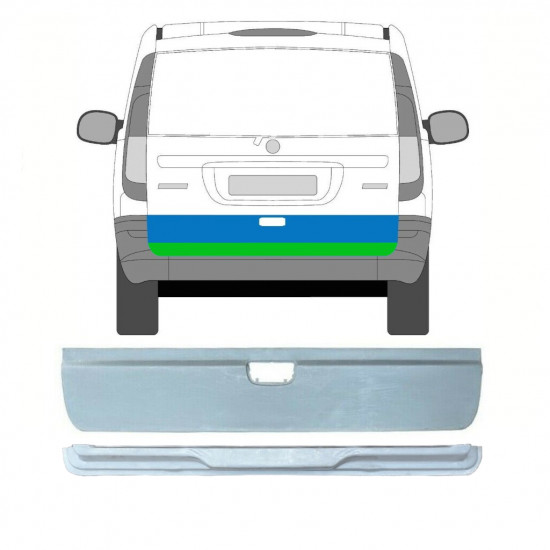 Lamiera di riparazione interno ed esterno porta posteriore per Mercedes Vito W639 2003-2014 / Set 9784
