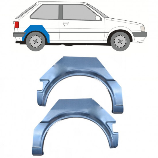Pannello di riparazione parafango posteriore per Nissan Micra K10 1982-1992 / Sinistra+Destra / Set 9897