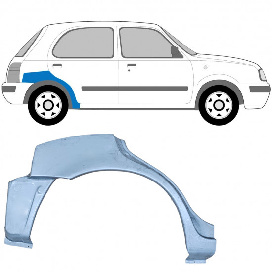 Pannello di riparazione parafango posteriore per Nissan Micra K11 1992-2003 / Destra 7198