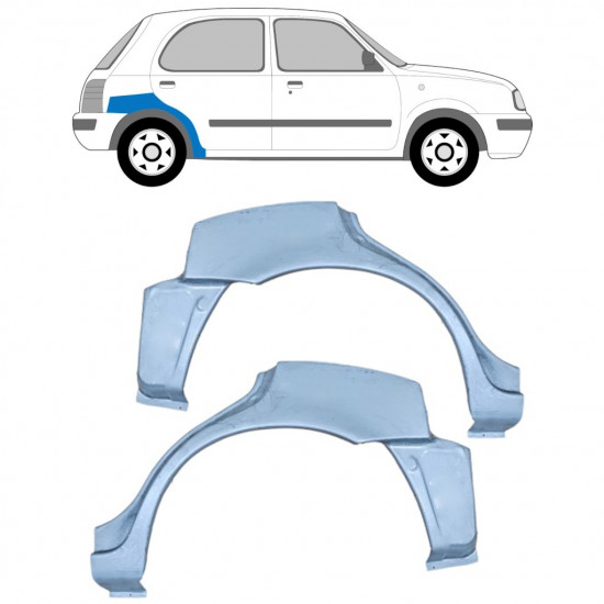 Pannello di riparazione parafango posteriore per Nissan Micra K11 1992-2003 / Sinistra+Destra / Set 9639