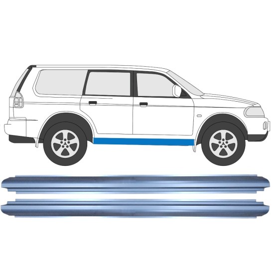 Pannello di riparazione sottoporta lamiera per Mitsubishi Pajero Sport 1996-2008 / Sinistra = Destra (simmetrico) / Set 10084