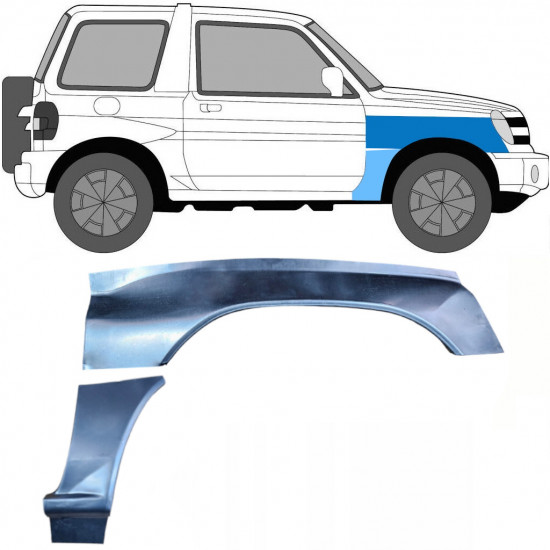 Pannello di riparazione parafango anteriore per Mitsubishi Pajero Pinin 1998-2007 / Destra / Set 10055