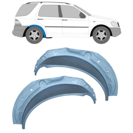 Pannello di riparazione arco ruota posteriore interno per Mercedes M-Class ML W163 1998-2005 / Sinistra+Destra / Set 16292