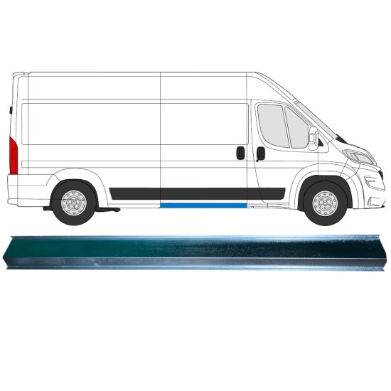 Pannello di riparazione sottoporta interno centrale per Opel Movano 2021-2026 / Sinistra = Destra (simmetrico) 16473