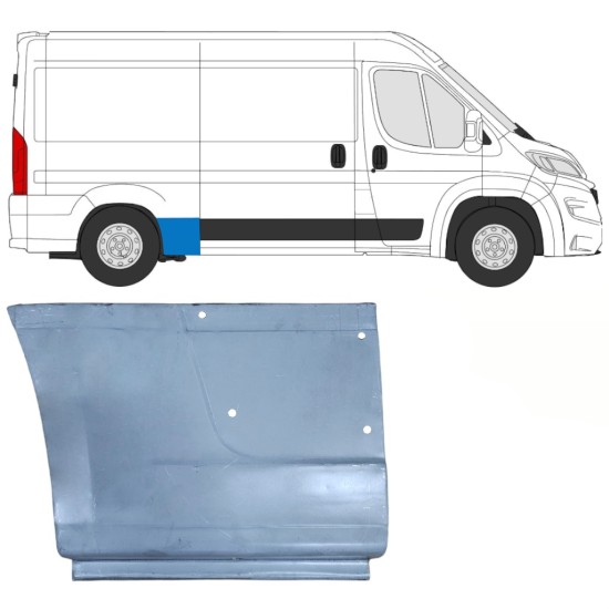Pannello di riparazione parafango posteriore per Opel Movano 2021-2026 / Destra 16511