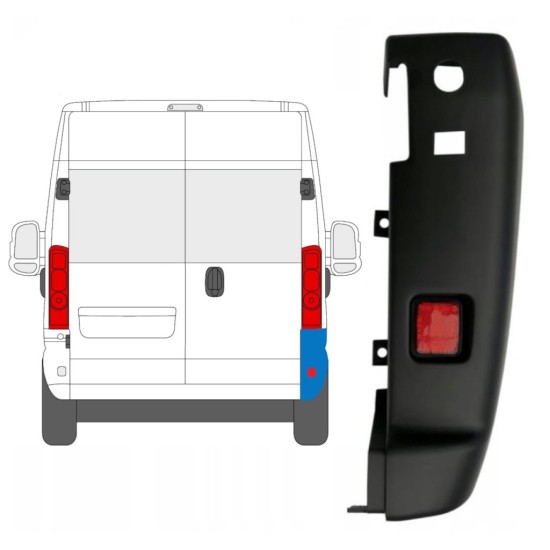 Angolo paraurti posteriore 180 gradi per Opel Movano 2021-2026 / Destra 16036